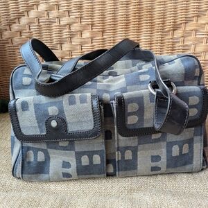 Bally Stylish Black and Gray Bag Purse Tote